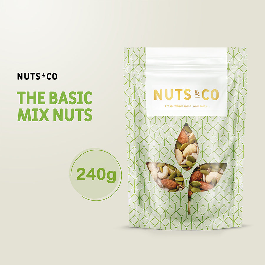 Nuts & Co The Basic Baked Unsalted Mix Nuts (Freshly Mix in Malaysia) / Kacang Campuran Harian / 每日混合坚果